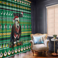 Nigeria Christmas Window Curtain Eagle Santa African Pattern - Wonder Print Shop