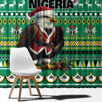 Nigeria Christmas Window Curtain Eagle Santa African Pattern - Wonder Print Shop