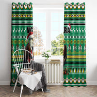 Nigeria Christmas Window Curtain Eagle Santa African Pattern - Wonder Print Shop