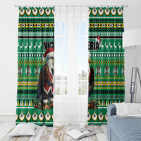 Nigeria Christmas Window Curtain Eagle Santa African Pattern - Wonder Print Shop