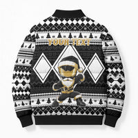 Personalized Power Black Ranger Santa Claus Bomber Puffer Jacket Funny Christmas - Wonder Print Shop