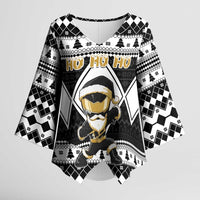 Personalized Power Black Ranger Santa Claus Kimono Sleeve Blouse Funny Christmas - Wonder Print Shop