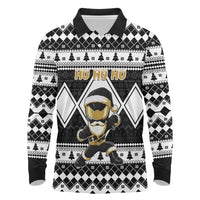 Personalized Power Black Ranger Santa Claus Long Sleeve Polo Shirt Funny Christmas - Wonder Print Shop