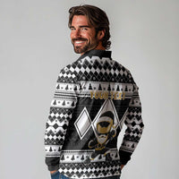 Personalized Power Black Ranger Santa Claus Long Sleeve Polo Shirt Funny Christmas - Wonder Print Shop