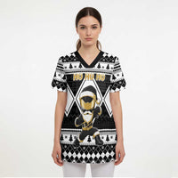 Personalized Power Black Ranger Santa Claus Scrub Top Funny Christmas - Wonder Print Shop