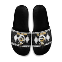 Power Black Ranger Santa Claus Slide Sandals Funny Christmas - Wonder Print Shop
