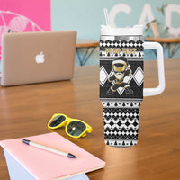 Personalized Power Black Ranger Santa Claus Tumbler With Handle Funny Christmas - Wonder Print Shop