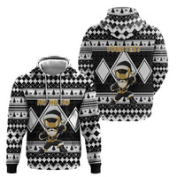 Personalized Power Black Ranger Santa Claus Zip Hoodie Funny Christmas - Wonder Print Shop