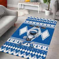 Power Blue Ranger Santa Claus Area Rug Funny Christmas - Wonder Print Shop