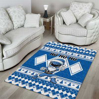 Power Blue Ranger Santa Claus Area Rug Funny Christmas - Wonder Print Shop