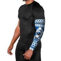 Personalized Power Blue Ranger Santa Claus Arm Sleeves Funny Christmas - Wonder Print Shop