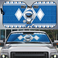 Power Blue Ranger Santa Claus Auto Sun Shade Funny Christmas - Wonder Print Shop