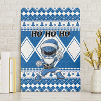 Power Blue Ranger Santa Claus Canvas Wall Art Funny Christmas - Wonder Print Shop