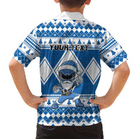 Personalized Power Blue Ranger Santa Claus Hawaiian Shirt Funny Christmas - Wonder Print Shop