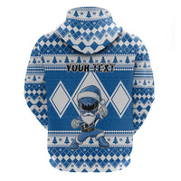 Personalized Power Blue Ranger Santa Claus Hoodie Funny Christmas - Wonder Print Shop