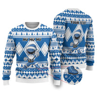 Power Blue Ranger Santa Claus Ugly Christmas Sweater Funny Christmas - Wonder Print Shop