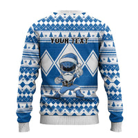Power Blue Ranger Santa Claus Ugly Christmas Sweater Funny Christmas - Wonder Print Shop