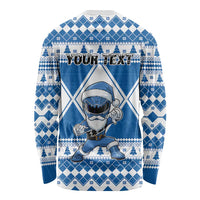 Personalized Power Blue Ranger Santa Claus Long Sleeve Shirt Funny Christmas - Wonder Print Shop