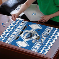 Power Blue Ranger Santa Claus Puzzle Funny Christmas - Wonder Print Shop