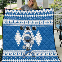 Power Blue Ranger Santa Claus Quilt Funny Christmas - Wonder Print Shop