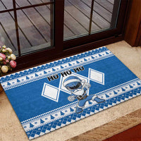 Power Blue Ranger Santa Claus Rubber Doormat Funny Christmas - Wonder Print Shop