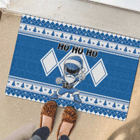 Power Blue Ranger Santa Claus Rubber Doormat Funny Christmas - Wonder Print Shop