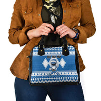 Power Blue Ranger Santa Claus Shoulder Handbag Funny Christmas - Wonder Print Shop