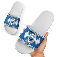 Power Blue Ranger Santa Claus Slide Sandals Funny Christmas - Wonder Print Shop