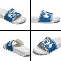 Power Blue Ranger Santa Claus Slide Sandals Funny Christmas - Wonder Print Shop