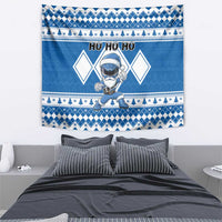 Power Blue Ranger Santa Claus Tapestry Funny Christmas - Wonder Print Shop