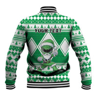 Personalized Power Green Ranger Santa Claus Baseball Jacket Funny Christmas - Wonder Print Shop