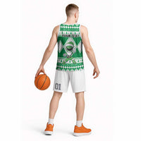 Personalized Power Green Ranger Santa Claus Basketball Jersey Funny Christmas - Wonder Print Shop