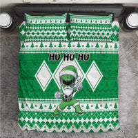 Power Green Ranger Santa Claus Bedding Set Funny Christmas - Wonder Print Shop