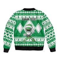 Personalized Power Green Ranger Santa Claus Bomber Jacket Funny Christmas - Wonder Print Shop