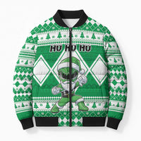 Personalized Power Green Ranger Santa Claus Bomber Puffer Jacket Funny Christmas - Wonder Print Shop