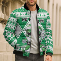 Personalized Power Green Ranger Santa Claus Bomber Puffer Jacket Funny Christmas - Wonder Print Shop