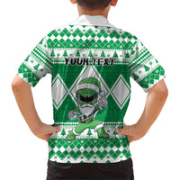 Personalized Power Green Ranger Santa Claus Hawaiian Shirt Funny Christmas - Wonder Print Shop