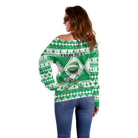 Personalized Power Green Ranger Santa Claus Off Shoulder Sweater Funny Christmas - Wonder Print Shop