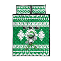 Power Green Ranger Santa Claus Quilt Bed Set Funny Christmas - Wonder Print Shop