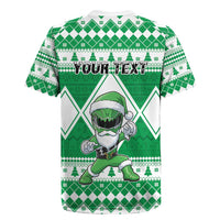 Personalized Power Green Ranger Santa Claus Rugby Jersey Funny Christmas - Wonder Print Shop