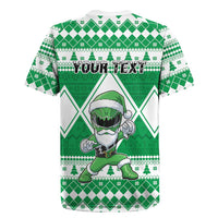 Personalized Power Green Ranger Santa Claus Rugby Jersey Funny Christmas - Wonder Print Shop