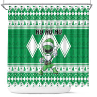 Power Green Ranger Santa Claus Shower Curtain Funny Christmas - Wonder Print Shop