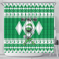 Power Green Ranger Santa Claus Shower Curtain Funny Christmas - Wonder Print Shop