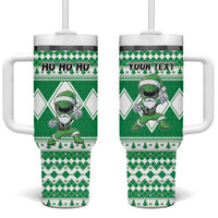 Personalized Power Green Ranger Santa Claus Tumbler With Handle Funny Christmas - Wonder Print Shop
