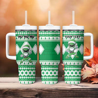 Personalized Power Green Ranger Santa Claus Tumbler With Handle Funny Christmas - Wonder Print Shop