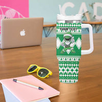 Personalized Power Green Ranger Santa Claus Tumbler With Handle Funny Christmas - Wonder Print Shop