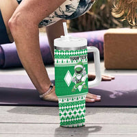 Personalized Power Green Ranger Santa Claus Tumbler With Handle Funny Christmas - Wonder Print Shop