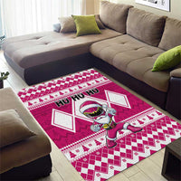 Power Pink Ranger Santa Claus Area Rug Funny Christmas - Wonder Print Shop