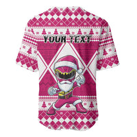 Personalized Power Pink Ranger Santa Claus Baseball Jersey Funny Christmas - Wonder Print Shop