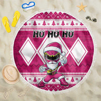 Power Pink Ranger Santa Claus Beach Blanket Funny Christmas - Wonder Print Shop